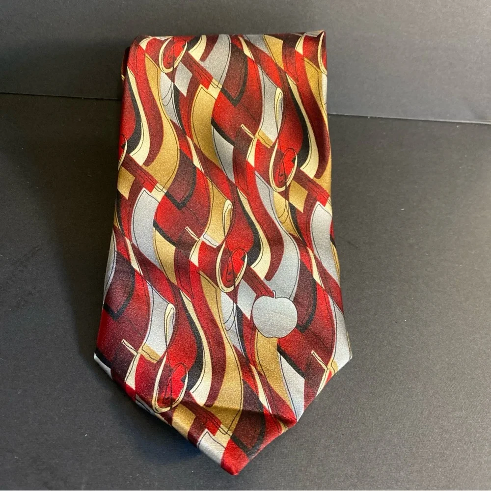 Apple Corp “The Beatles” 1 Album 100 % Silk Funky Abstract Neck Tie Vintage‎